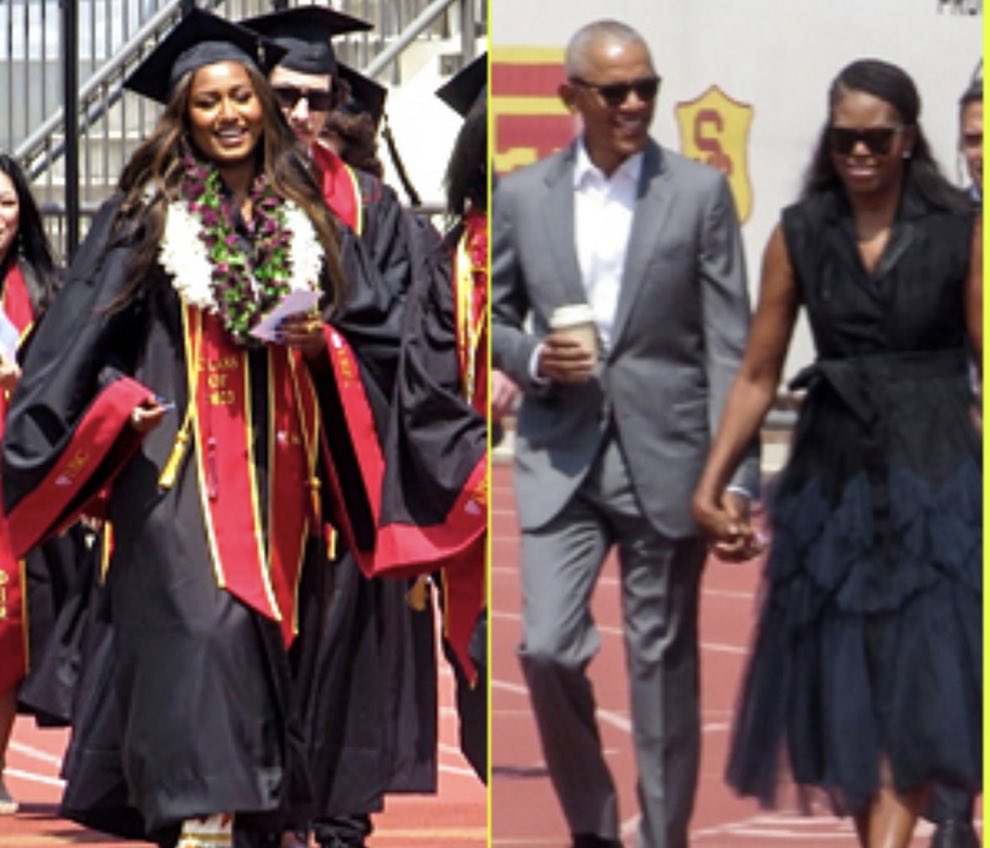 Congratulations to Natasha Obama (aka #SashaObama) for graduating from college (USC) 🎓.  I’m sure her parents The #Obamas are so proud. 🎉🥂.  #USC #GraduateChampions