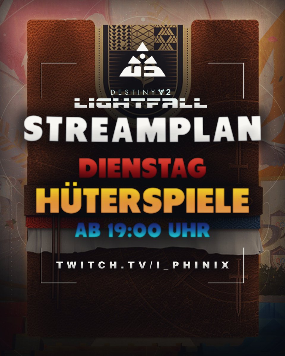 Dienstag 19 Uhr geht es wieder rein in den Destiny 2 "Hüterspiele" Grind. Seid mit dabei!🫡🥳

#Destiny2 #Bungie #GuardianGames #Hüterspiele #Event #WeeklyReset