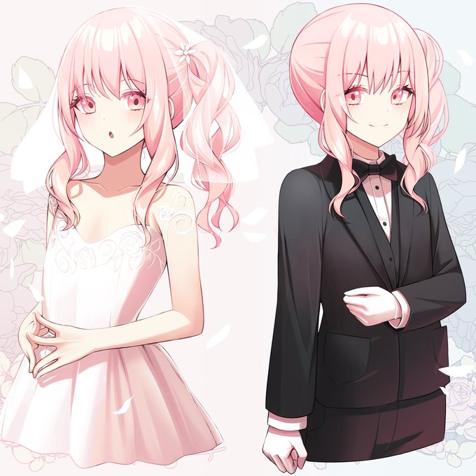 「closed mouth wedding dress」 illustration images(Latest)｜3pages