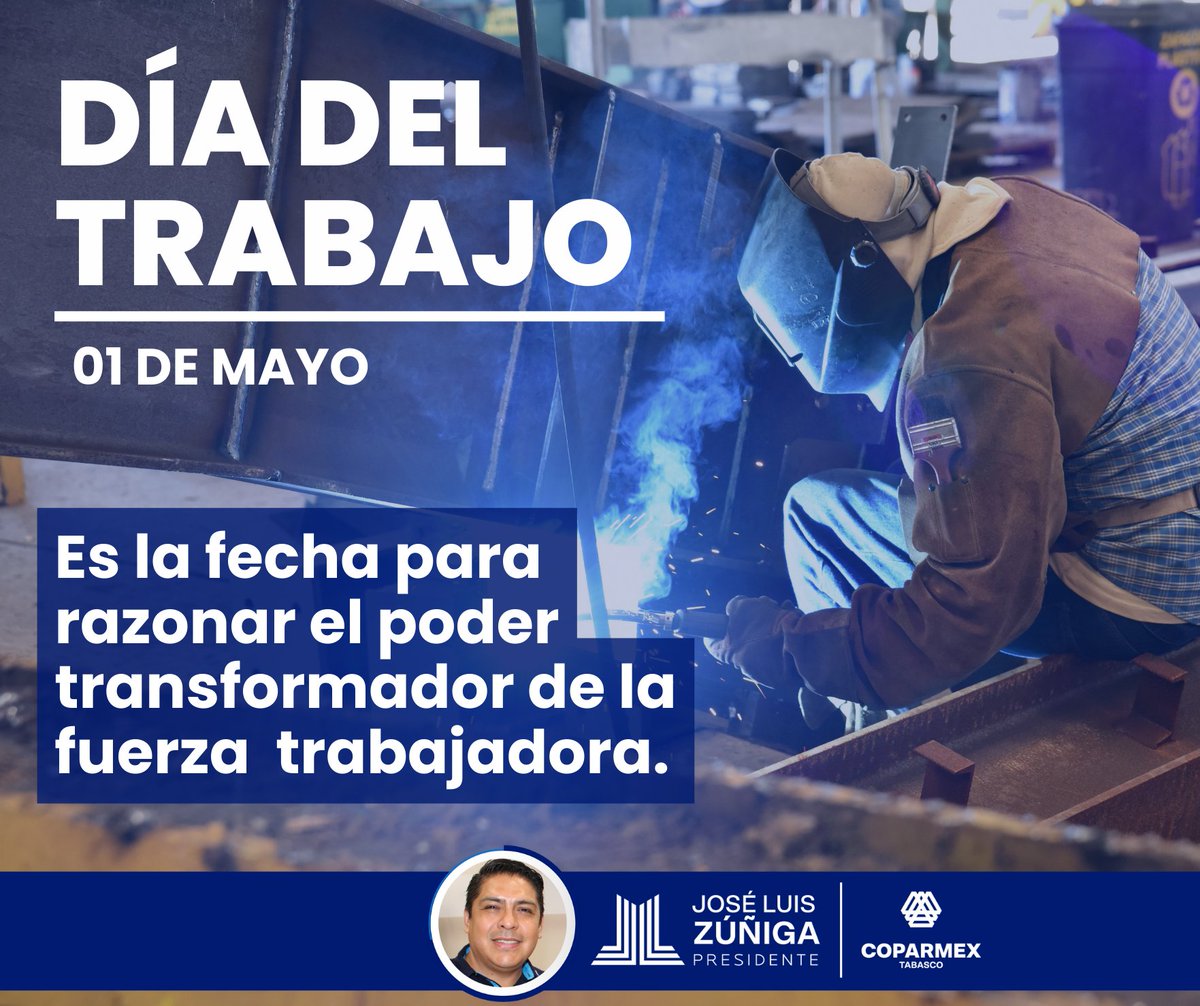 Conmemoramos el 1ro de Mayo,

Reconocemos la fuerza de los trabajadores por su poder transformador, que ayudan a construir una mejor sociedad.

Felicitamos a los empresarios que generan empleos dignos, que es una de las fuentes de desarrollo sostenible.

#UnidosSomosInvencibles