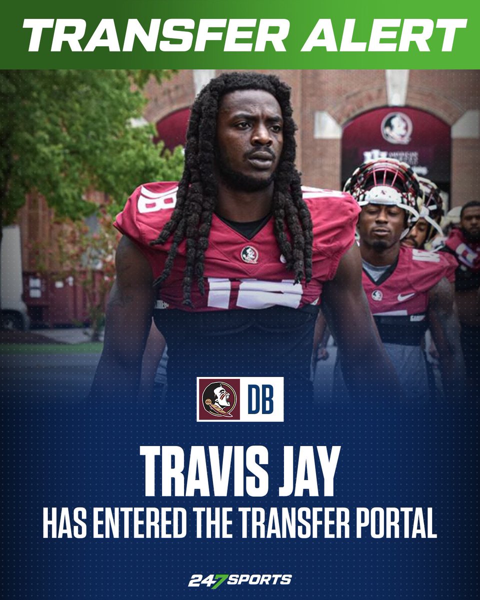 247Sports's tweet photo. 🔁 TRANSFER PORTAL 🔁

Former blue-chip DB Travis Jay enters Transfer Portal.  

The veteran safety from nearby Madison County will explore his options in the transfer market after four seasons with the Seminoles.

Story on @Noles247 - https://t.co/snaoC1diHF https://t.co/SSec8iMpSM