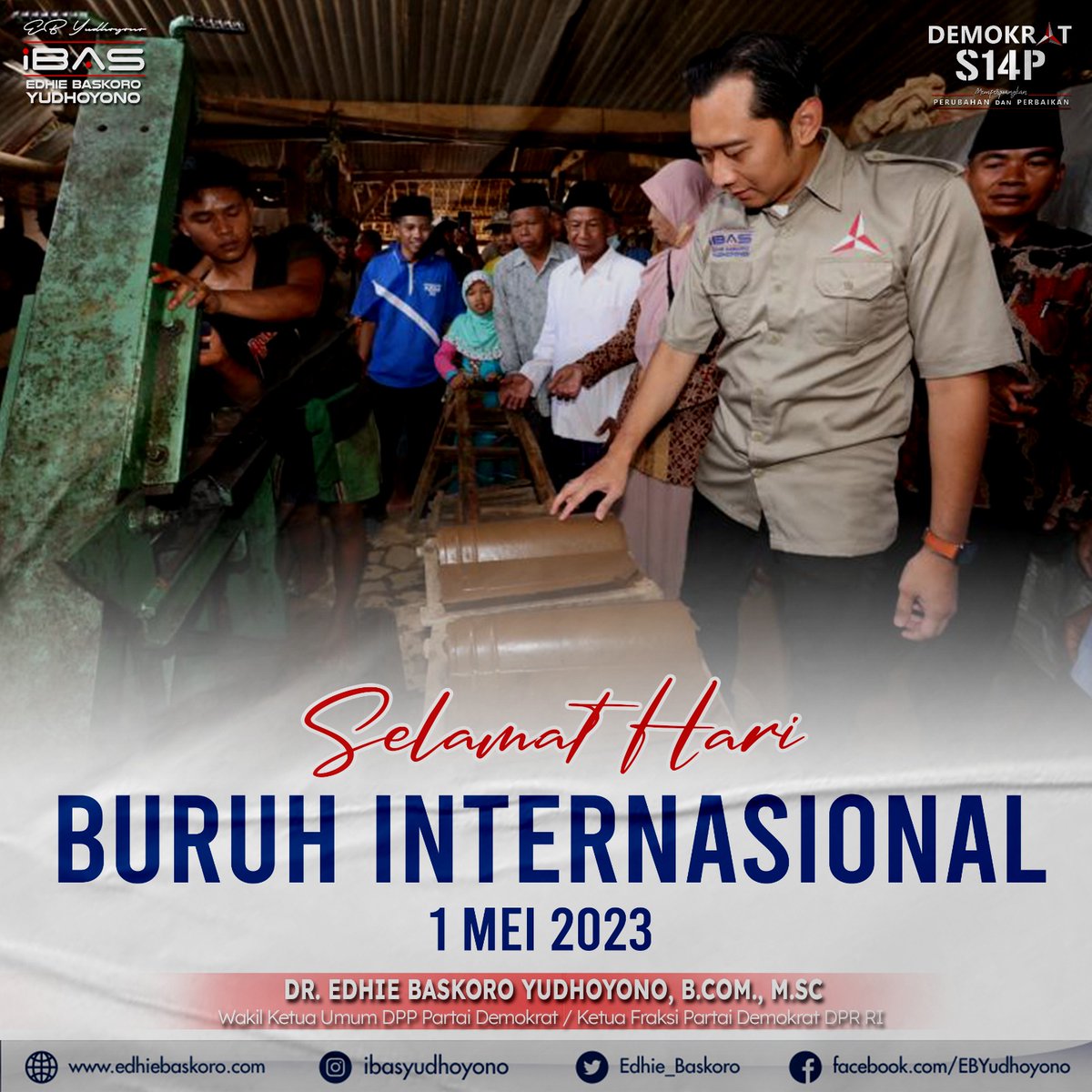 Selamat Hari Buruh Internasional 2023

#IbasNews #Ibas #EBY #EdhieBaskoroYudhoyono #pdemokrat #s14p #berjuangbersamarakyat #perubahandanperbaikan #buruh #hariburuh #hariburuhinternasional #mayday