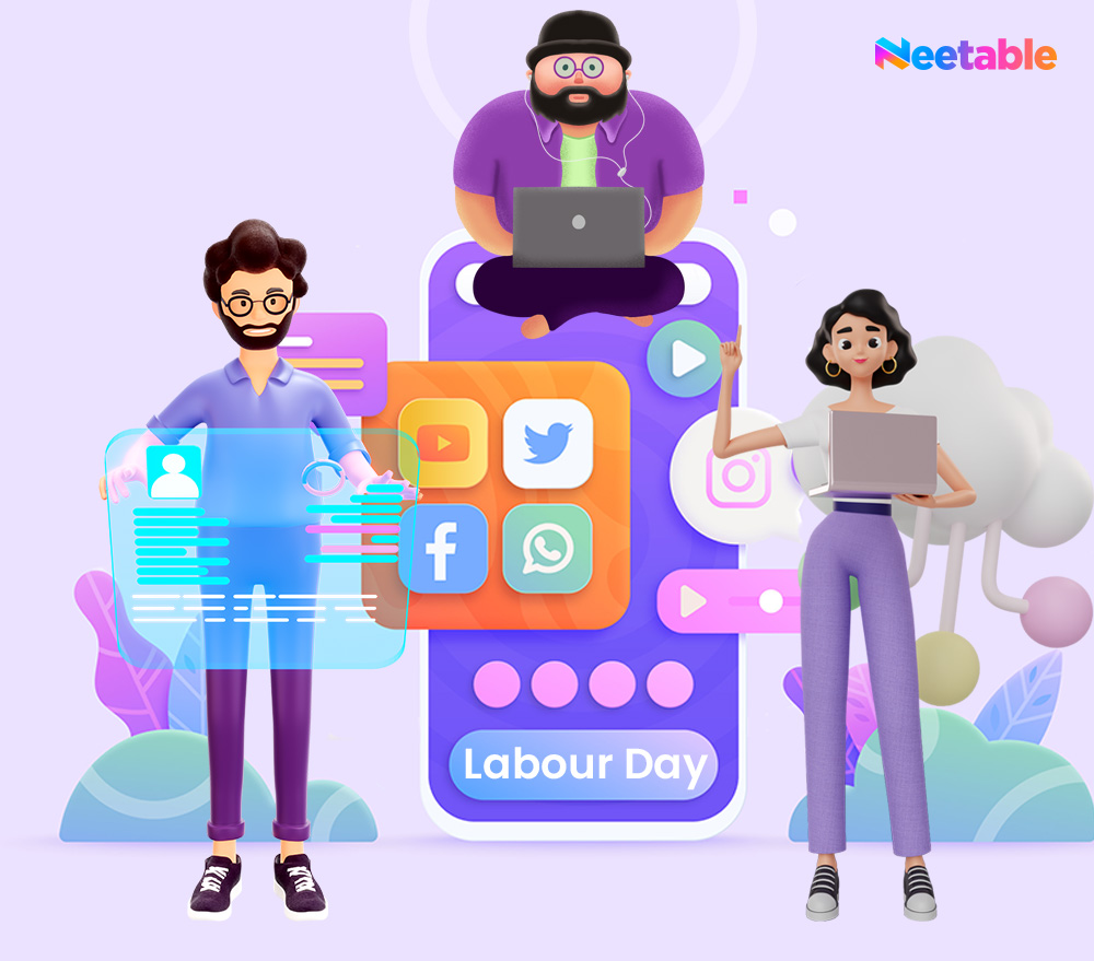 Empower workers, empower progress! Bring innovation to your team with Neetable's innovative solutions. Happy Labor's Day, everyone! #internationallaborday #happylaborday