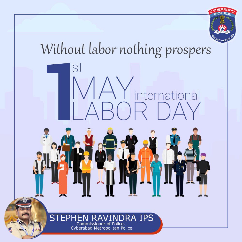 I wish all the dedicated workers a wonderful #MayDay. Every worker is valuable and ought to be treated fairly across the world #HappyLabourDay.

#HappyMayDay #WorkersDay #CyberbadPolice
