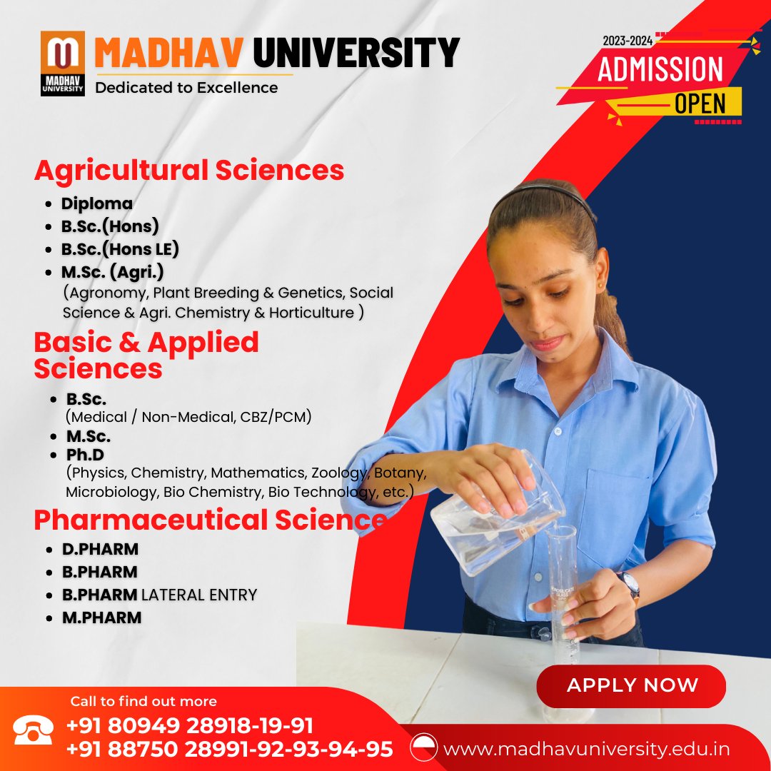 madhavuniversty's tweet photo. "Join our pharmacy program and become a vital part of the healthcare team. Develop expertise in medication management, patient care, and health promotion. Start your journey to a fulfilling career in pharmacy today.
#PharmacyProgram #HealthcareCareer #PatientCare #DilSeMU #madhavuniversity #university #studentoftheyear #student #library #education #homoeopathic #medicine #medicalstudent #natural #india #indiapictures
MADHAV UNIVERSITY
CONTACT US - 8875028991-92-93-94-95-96
Gmail- admissions@madhavuniversity.edu.in
Website- https://t.co/BK2r3GMlmU"