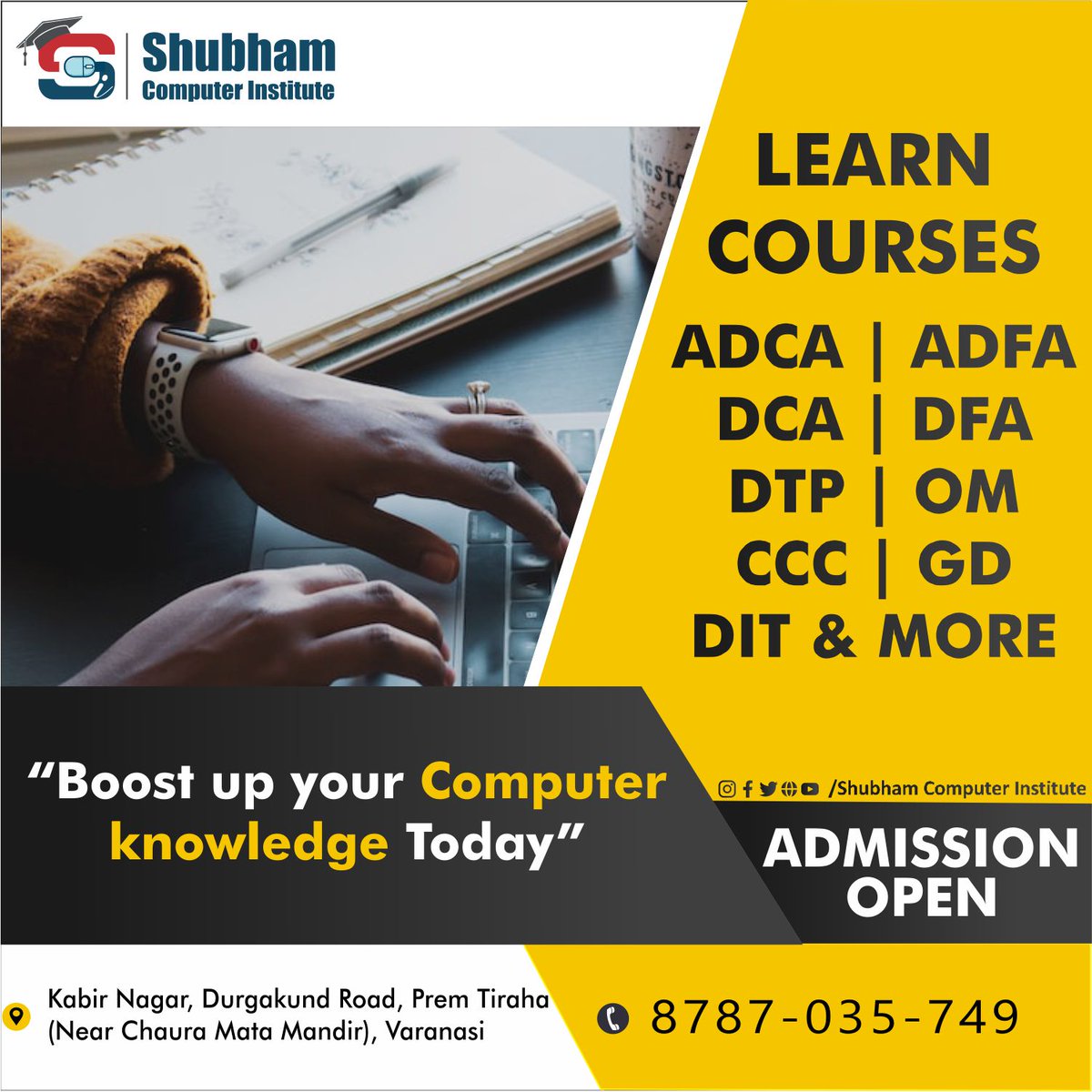 ShubhamComput10's tweet image. Boost up your Computer knowledge Today With SCI
.
.
.
.
.
#sci #admissionopen #computerknowledge #adca #dca #viraldesign
