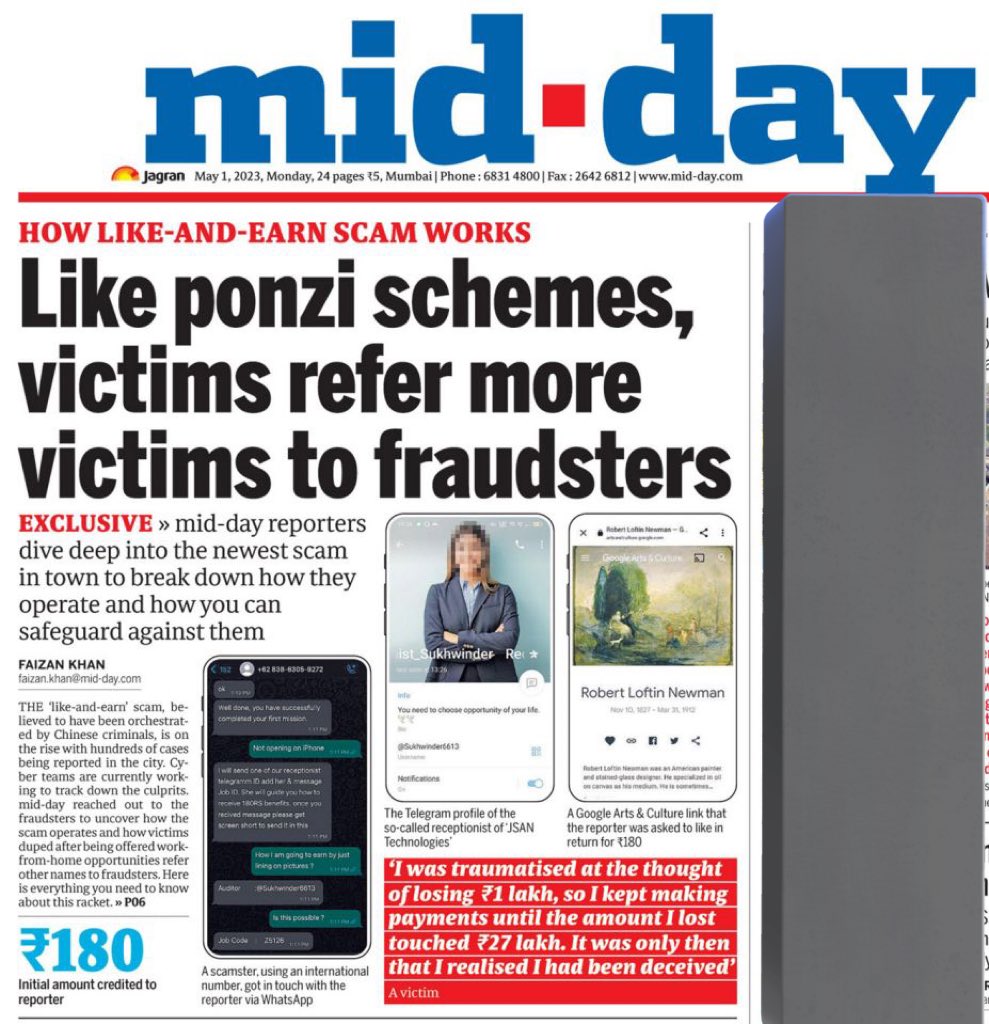 journofaizan's tweet photo. EXCLUSIVE >>> After multiple attempts, I was finally able to infiltrate a group of cyber criminals and gain insight into their "Like and Earn" scam, where people are offered work-from-home opportunities. Here are some inside details from the world of cyber criminals.
#cyberfraud https://t.co/WE81rfEvb0
