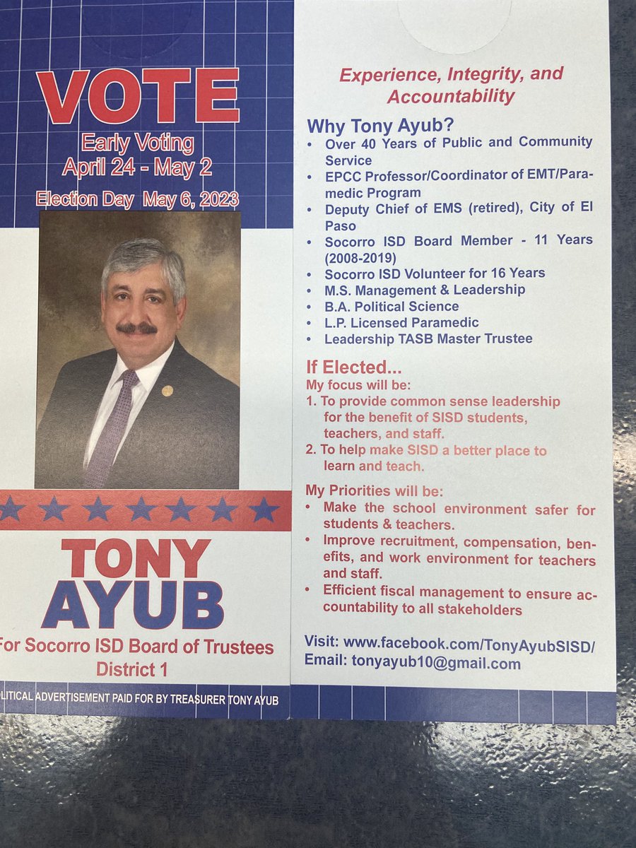 An experienced ethical and committed to SISD. Pls cast your vote we need him on the Board!