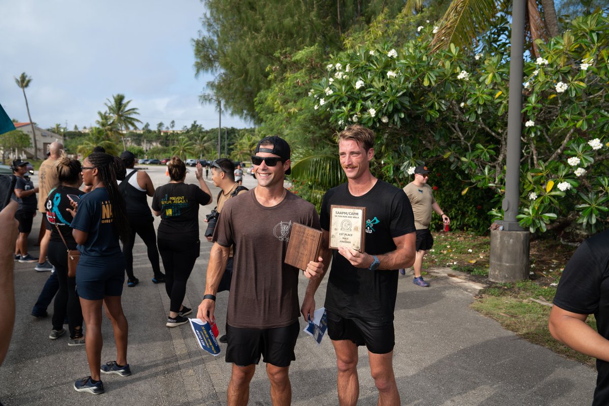 Dozens of service members, civilians, and their families participated in the Sexual Assault Awareness and Prevention Month (SAAPM) and Child Abuse Prevention Month (CAPM) 5K Fun Run and Walk aboard U.S. Naval Base Guam (NBG) in Santa Rita April 28.