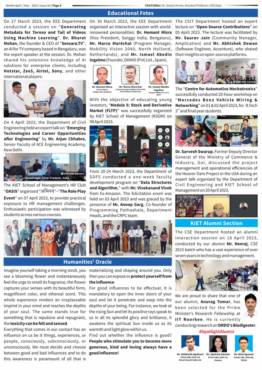 Kiet_edu's tweet photo. Check out #April_2023_edition of #Chronicle - The Institute Mirror! From achievements to celebrations, this #newsletter is bursting with exciting updates.
#kiet #kiet_group_of_institutions #aktu #chronicle #KIET_Chronicle_April_2023 #KIET_Chronicle #KIETNews #KIETGZB #AICTE https://t.co/CGtxUGYXqx