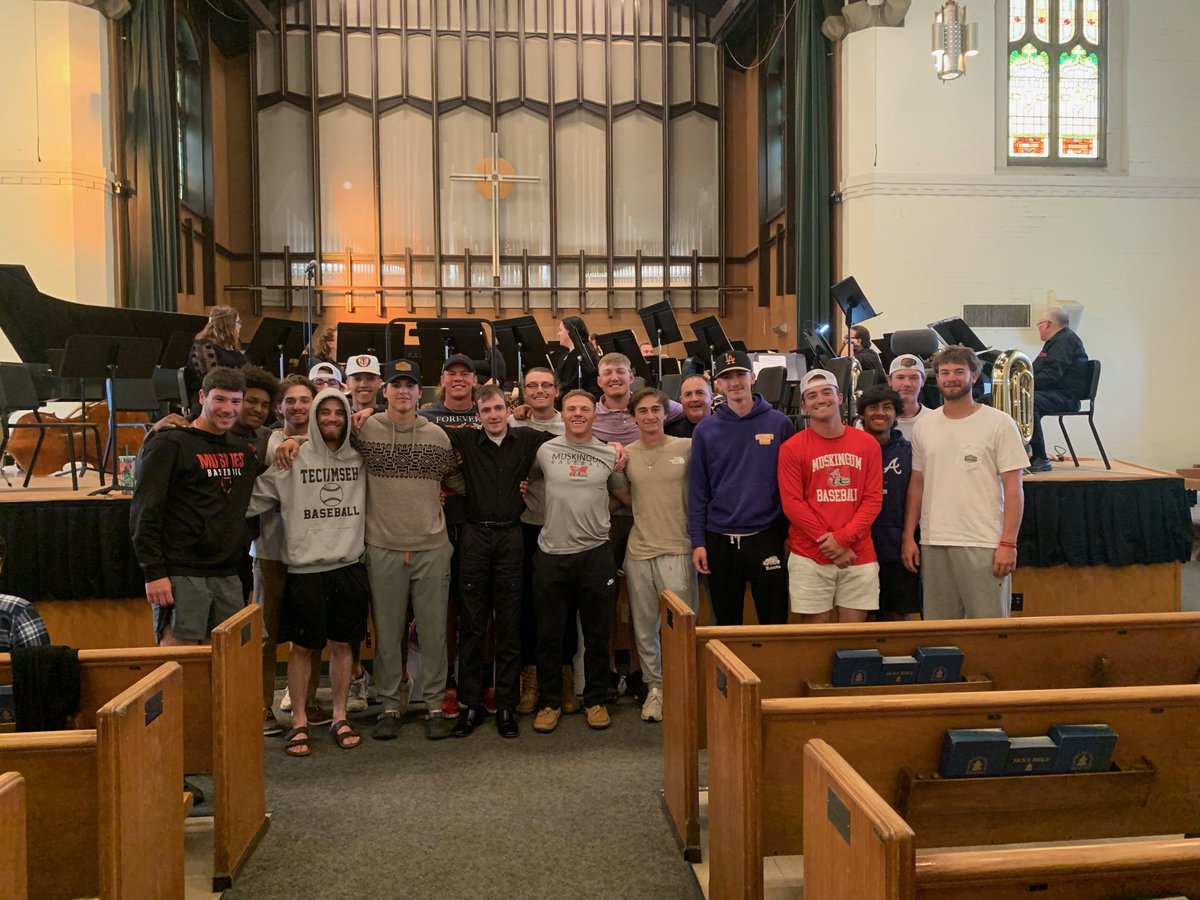 Our man James at his final performance of the season! Shout out to the Muskingum Baseball Players that came to support James. James has earned his way into the hearts of our players and made each of us a little better for it!!! Great job tonight you hit it out of the park!!!!