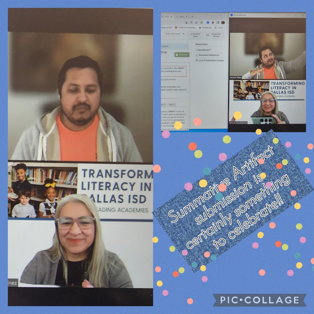 maraur's tweet photo. Meeting to finalize Summative Artifacts! Great Job Mr. Tellez! @ICanReadDallas @ReadBIGDallas https://t.co/Lwzt7wZoH6