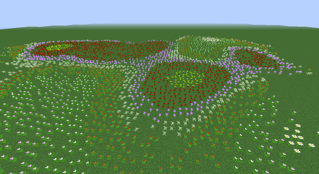 SarahBurssty's tweet photo. Just found out something crazy. If you bonemeal a biome and remove all the grass there are predetermined patches of different flowers in different areas, allowing you to reveal what I think is literally just perlin noise https://t.co/xzpevr4ryb