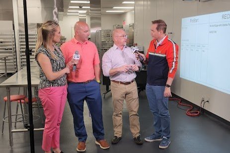 OzarkTigers's tweet photo. Who can make the better, tastier summertime deviled egg — OHS ProStart students or the hosts of Ozarks Fox AM? Find out Monday, May 1 at 8:05 a.m. on @OzarksFOXAM!
The television crew visited the Ozark Innovation Center April 25 and took over the kitchen. It was a blast! https://t.co/kPHkljx9Bv