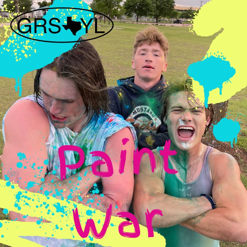 GRSYoungLife's tweet photo. 2MORROW! 7:01! HERITAGE PARK! 2023 PAINT WAR! Wear white! Ready to get MESSY! LETS GOOOO https://t.co/rZLlCiVdH2
