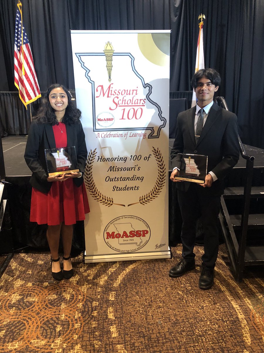 Congrats to Parkway North seniors, Meena Kalinathabotla and Kalyan Krish on being recognized as one of the top 100 students in the state of Mo today at the Mo Scholars 100 luncheon. @MOASSP thanks for a awesome luncheon and program.  #proud2bnorthside
  #parkwaynorth