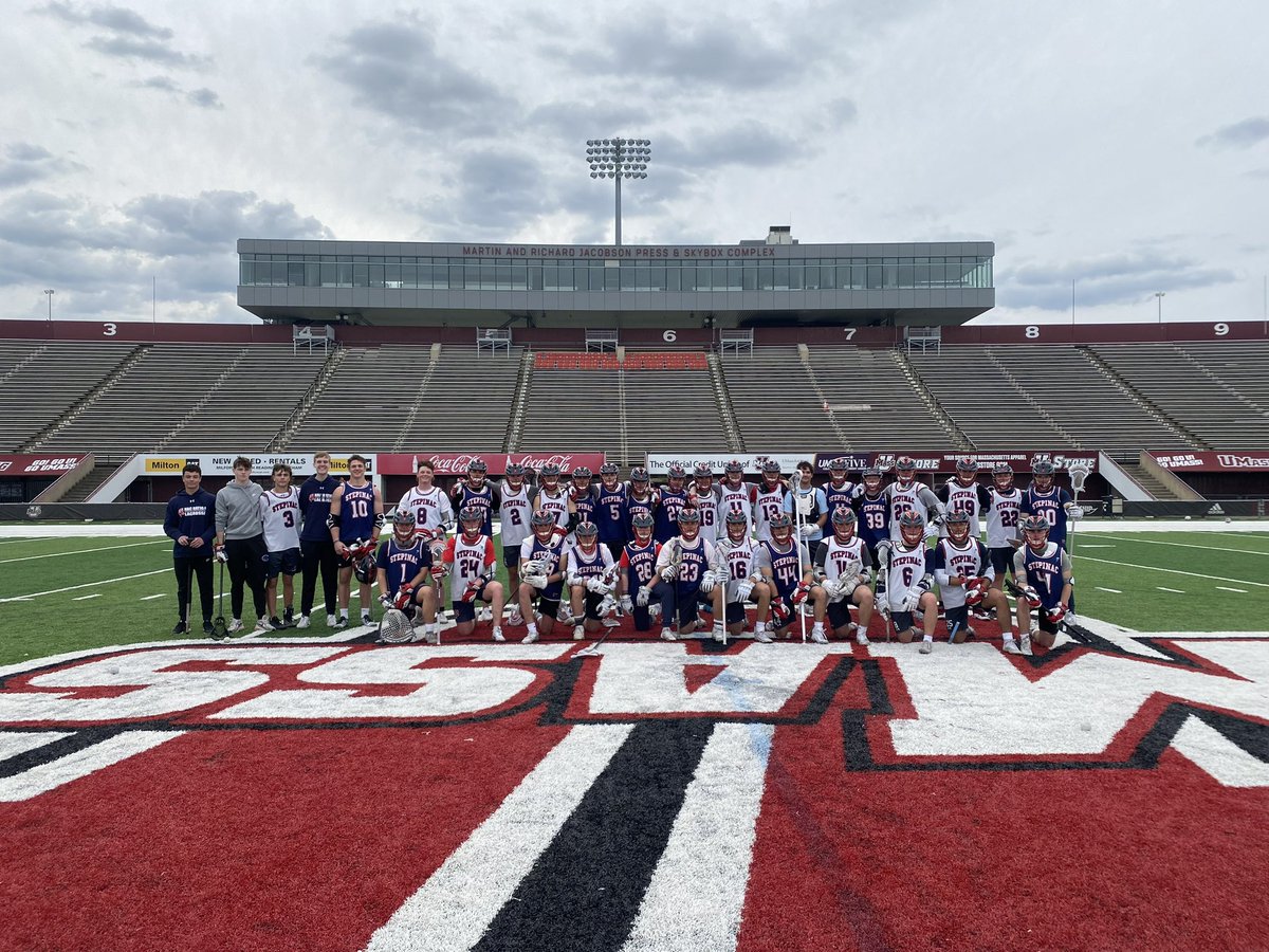 StepinacLax's tweet photo. Thank you to @UMassAthletics and @UMassMLacrosse for hosting us this Friday as we were able to practice before watching Ryan Sharkey ‘18 in his Senior Day win!
It was a special day/weekend for our team - thank you for the hospitality!
#NacNation #SBGF #OGShark @LoHudLacrosse https://t.co/oynorrauuS