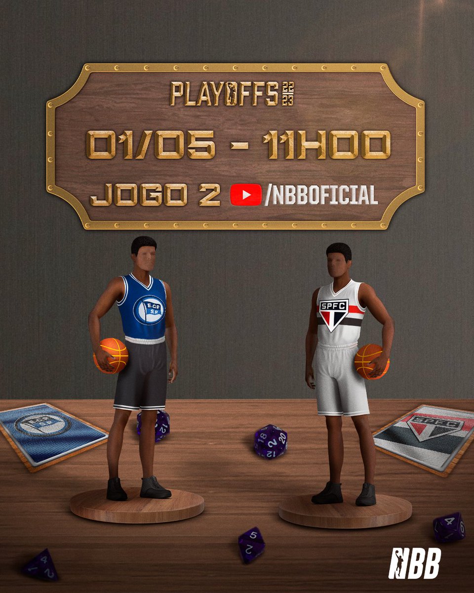 NBB's tweet image. O JOGO NÃO PARA! 🏀

Feriado bateu na porta, mas os #PlayoffsNBB continuam! Hoje, às 11h, você confere @ClubePinheiros x @SPFCBasquetebol, direto do @Youtube do #NBB e do #NBAApp! 🔥💪

#NossoBasquete #NBB15 #PlayoffsNBB