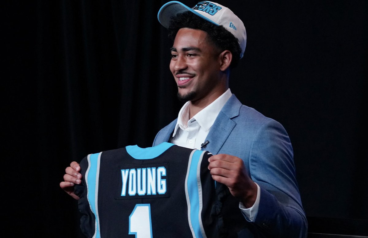 RookieWatxh's tweet photo. Panthers initial depth chart heading into the 2022 season:

QB: Baker Mayfield
RB: Christian McCaffrey
WR: DJ Moore, Chosen Anderson, Rashard Higgins, Terrace Marshall
TE: Ian Thomas, Tommy Tremble

Panthers depth chart after this year’s NFL Draft:

QB: Bryce Young 
RB: Miles Sanders
WR: Adam Thielen, DJ Chark, Terrace Marshall, Jonathan Mingo, Laviska Shenault
TE: Hayden Hurst, Ian Thomas

The Panthers made some MAJOR upgrades 😳