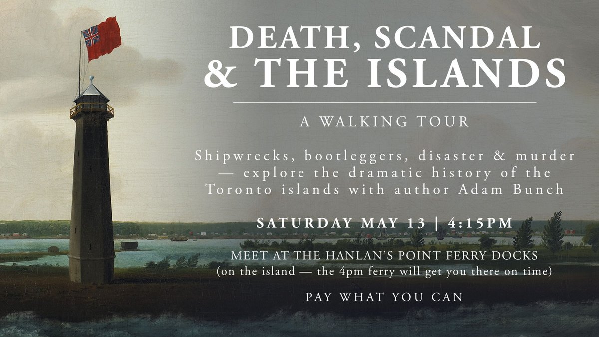 Death, Scandal & The Toronto Islands... I'm offering a new walking tour in a couple of weeks! It'll be filled with dramatic tales of shipwrecks, bootleggers, disaster and murder. Hope to see you there!