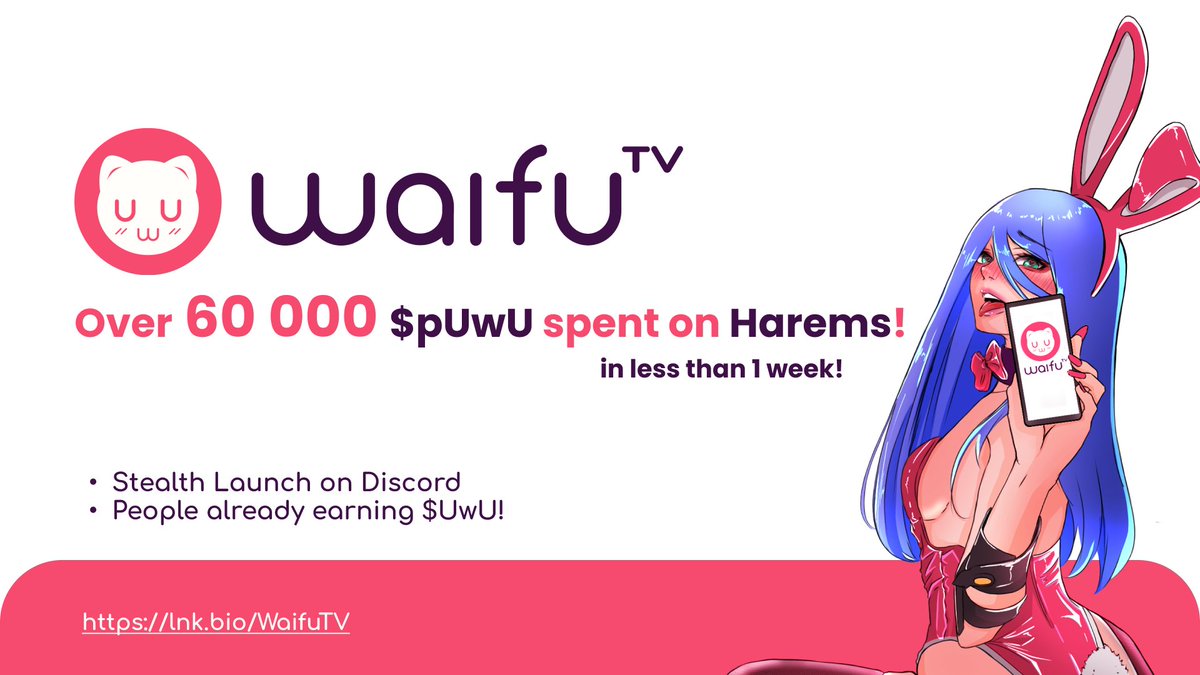 🎊 Otaku! 🎊

Over 60 000 $pUwU already spent on Harems!

⋆ Presale is Live
⋆ Limited supply of Harems

Find all our links at : lnk.bio/WaifuTV