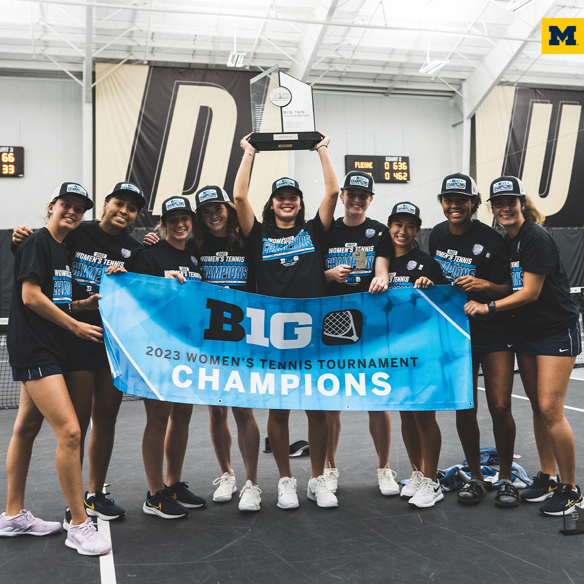 So nice they did it twice! Congrats to @umichwtennis (the B1G regular-season champs) for taking home the Big Ten Tournament Championship! #GoBlue