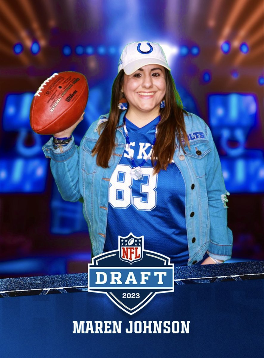 Love this memento from the Colts #NFLDraft party, our own personalized trading cards! Was proud to rock my <a href="/theKCG18/">Kylen Granson</a> <a href="/KGsKids1/">KG’s Kids</a> jersey, GO COLTS!!!💙🤍 #ColtsNation #ForTheShoe