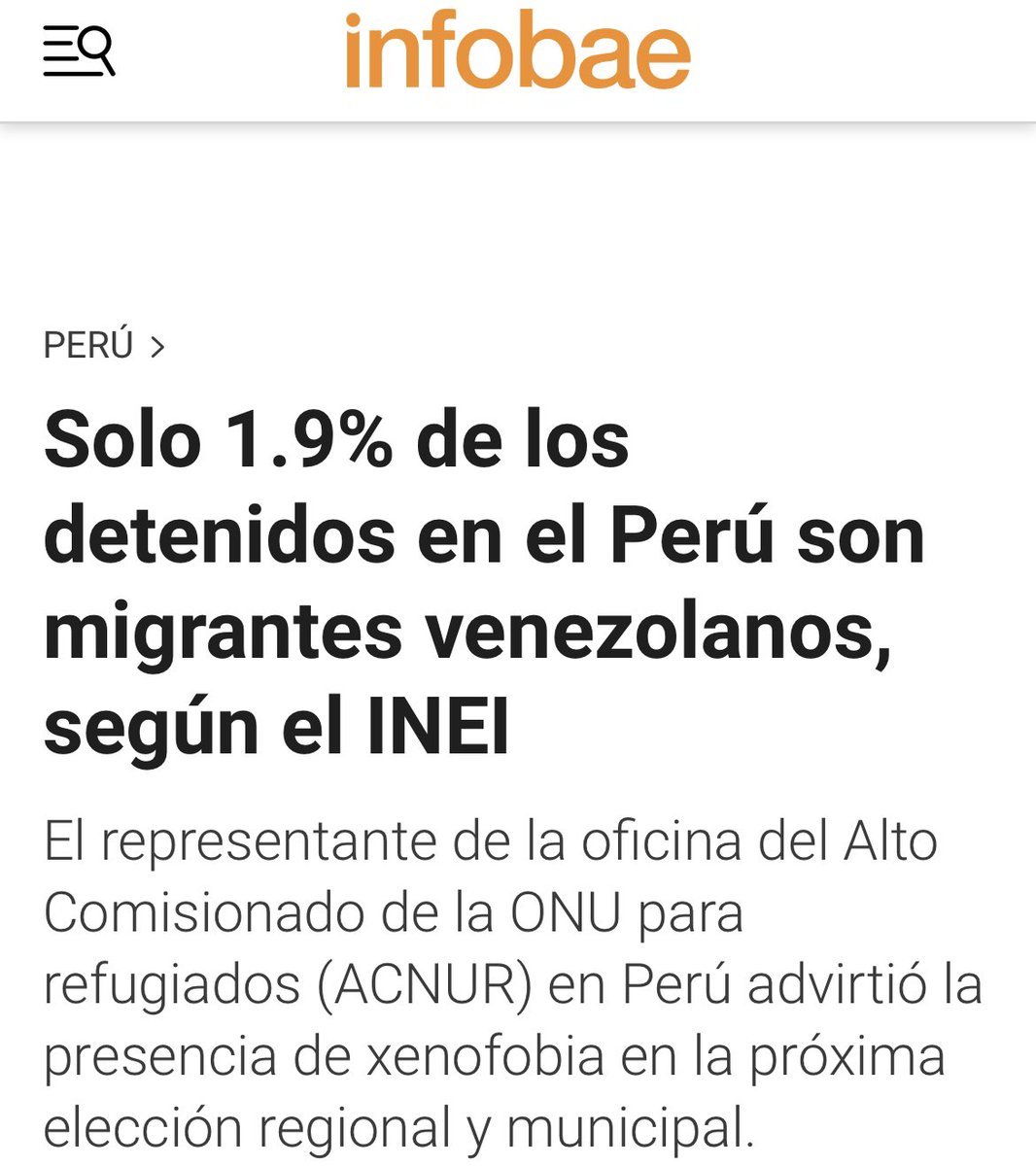 🧵1|4: Quienes dicen que desde que aumentó la inmigración venezolana se delinque más en el Perú se guían en base a percepciones y no por la realidad. El año pasado se reportó que menos del 2% de los detenidos a nivel nacional tienen nacionalidad venezolana