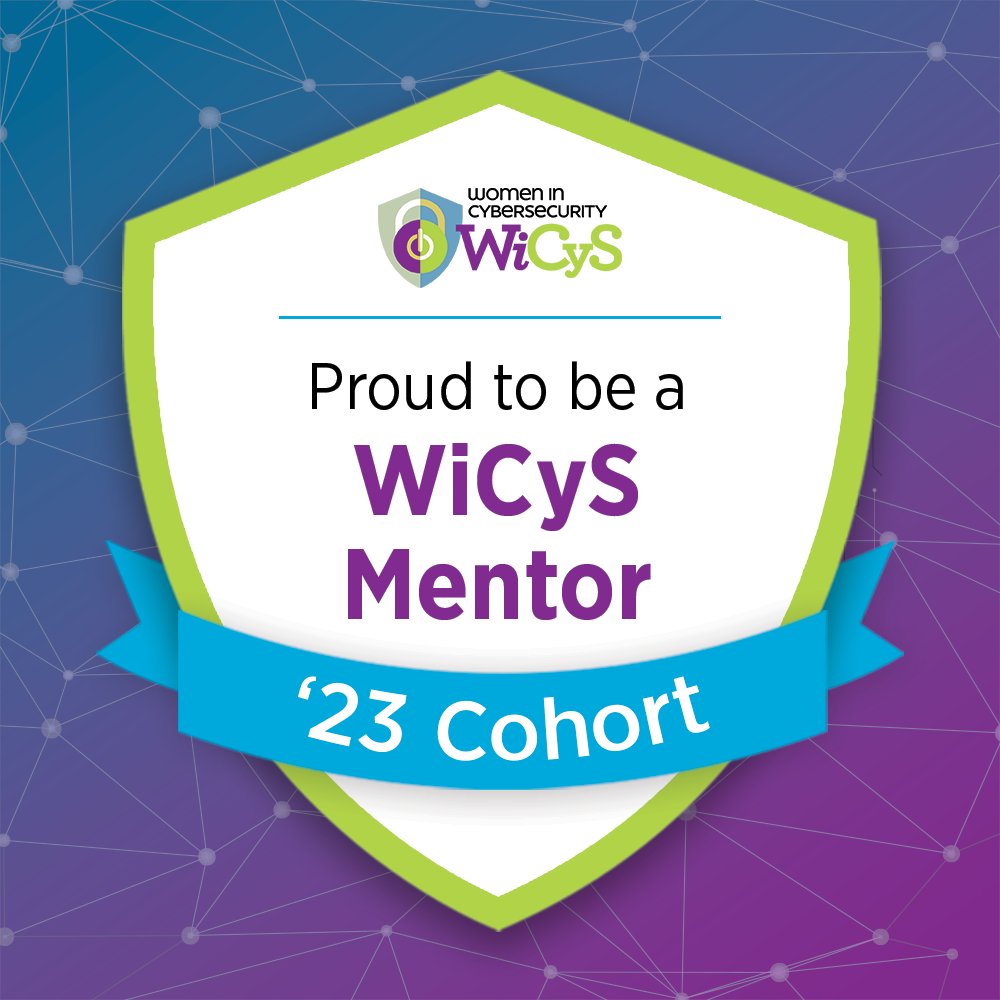 Proud to be a WiCyS Mentor for 2023. 🤗 Thank you @WiCySorg  @lynn_dohm for this opportunity...

#cybersecurity #mentorship #mentor #womenincyber #womenincybersecurity