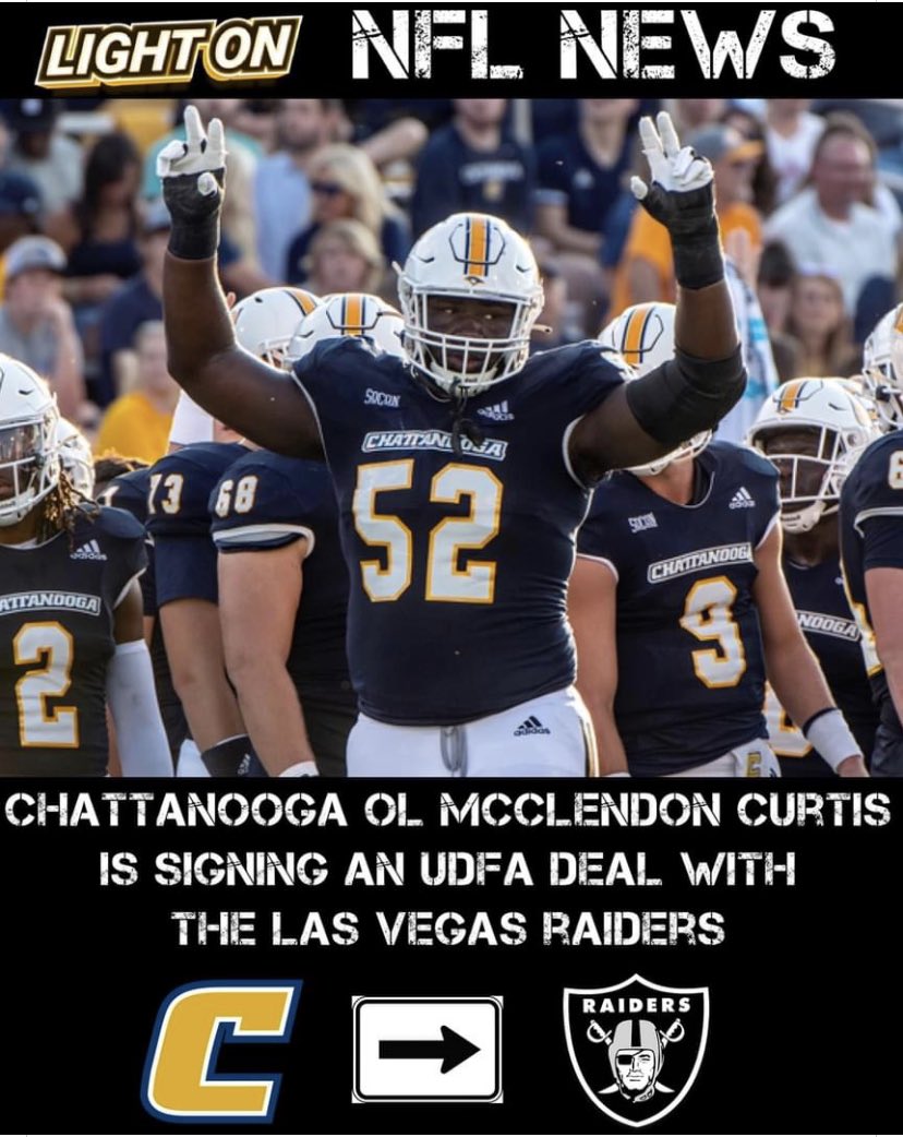 So proud of my guy! Had a opportunity to coach him at very young age. Chattanooga native Now Las Vegas Raider congrats 🎉🎊🍾
