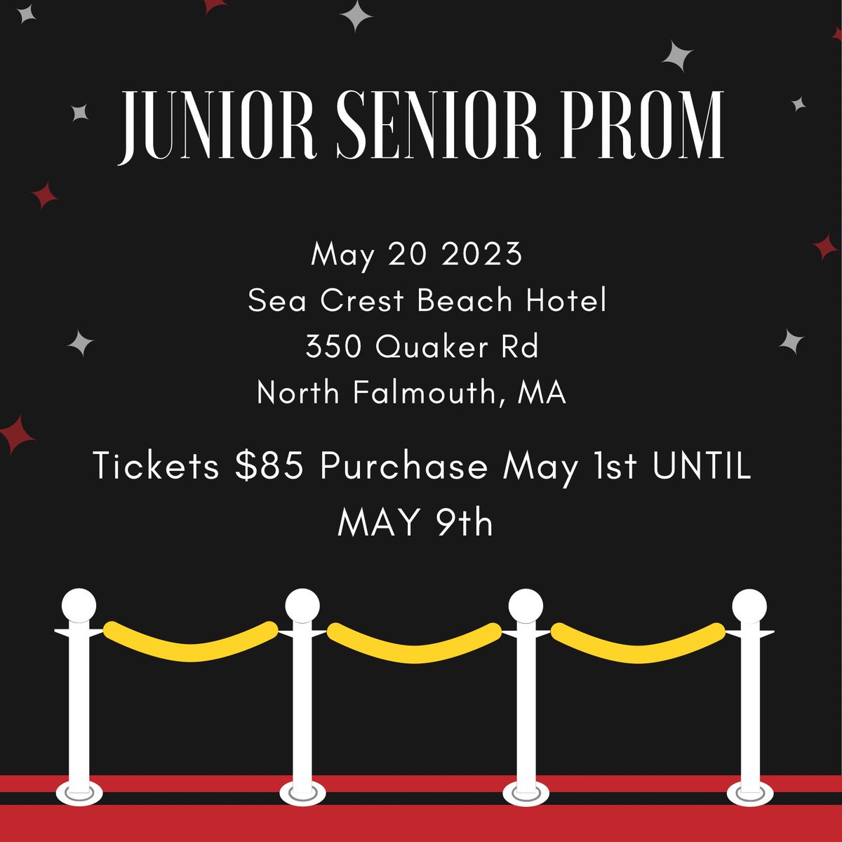 PHSSTUCO24's tweet photo. Come purchase your tickets at lunch from May 1st-9th for PROM! They will be $85 and we are going to be asking for table arrangements too! IMPORTANT🚨: Any tickets purchased for guests outside of PHS need to have their required form filled out before! Reach out with any questions! https://t.co/kUA9L9XuNK