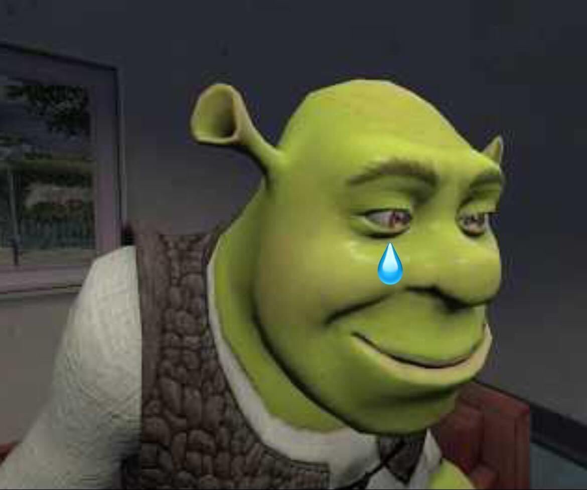 X MEMES on X: Shrek triste porque a Fiona prefere um homem maduro e ele  ainda é verde :(  / X