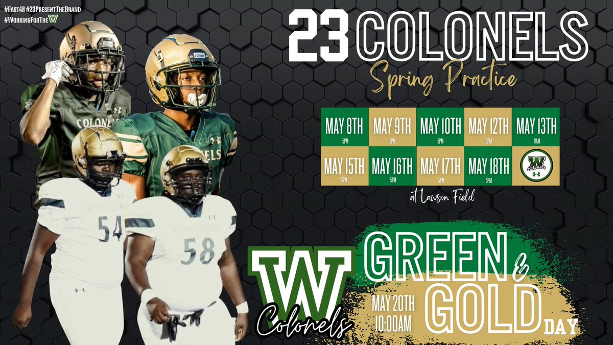 Woodlawn_FB's tweet photo. Spring Ball is right around the corner! Canโt wait to get back on the field! #WorkingForTheW #23presentTheBrand #Fast48 #PrideOfTheEastside https://t.co/fS7QMqL9xs