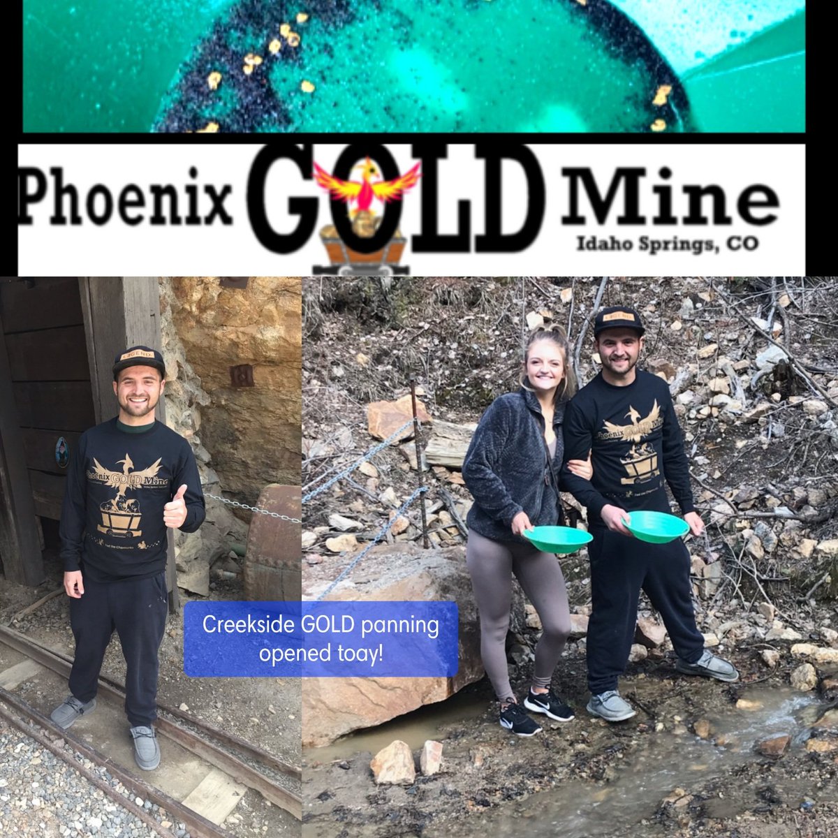 😊Thanks for visiting us! Fun times today, tour & creek panning! #phoenixgoldmine #goldpanning #tour #gold