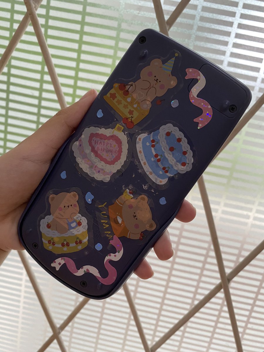 *spontaneously sticking stickers to my calculator cover*