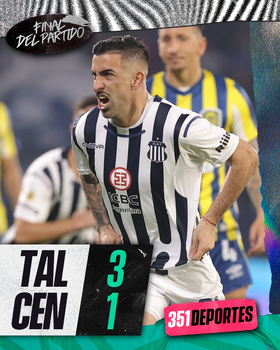 🇫🇮 VOLVIÓ A SONREÍR

🏴󠁧󠁢󠁳󠁣󠁴󠁿 Con un Michael Santos completamente intratable, #Talleres derrotó 3 a 1 a #RosarioCentral en el Mario Alberto Kempes.

🇺🇾 El uruguayo anotó todos los goles del Matador y se lleva la pelota del partido. El tanto del "Canalla" lo hizo Alan Rodríguez.

📊 El