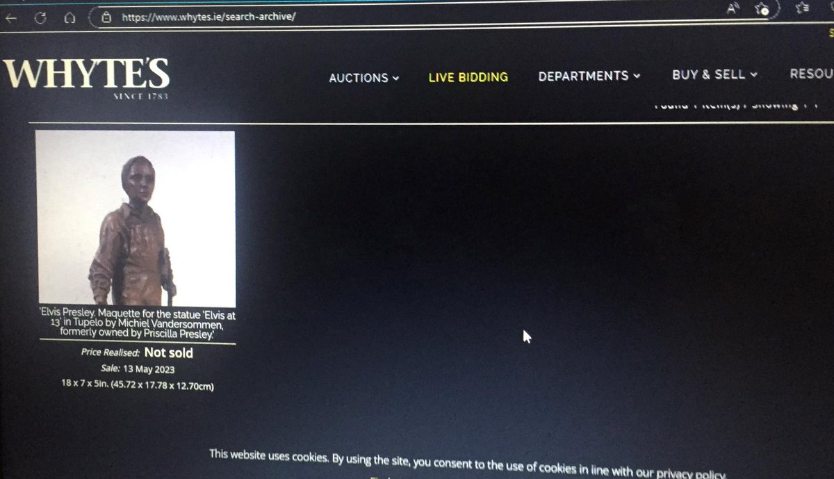 MauriceColgan's tweet photo. A chance to acquire the Priscilla Presley owned statue of Elvis at 13 at Whyte's online auction  Dublin Ireland.
#rte #usatoday #recordcollector #irishtimes #THR #VintageRock #hotpress #BREAKFASTBBC.CO.UK https://t.co/p0xmaKTVn9