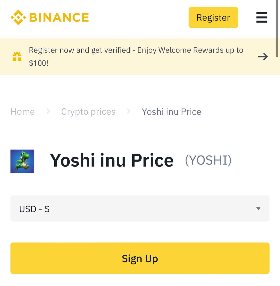YoshiInuSOL's tweet photo. YOSHI FAMILY!! 

WE ARE NOW PRICE TRACKED ON BINANCE😀👍

GO CHECK US OUT YOSHI’S!

https://t.co/RAZY9UP56m

#YoshiInu #Yoshi #BNB #BTC #ETH #Mario #SuperMario #Binance https://t.co/qOIUth5SgU