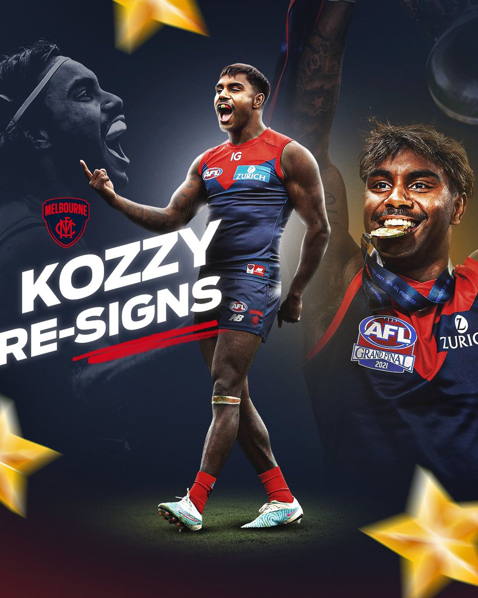 melbournefc's tweet photo. The news you’ve all been waiting for…Kozzy is a Demon for four more. ✍️

📝 | https://t.co/VoihqhEcZ6 https://t.co/Zw97eyUM2X