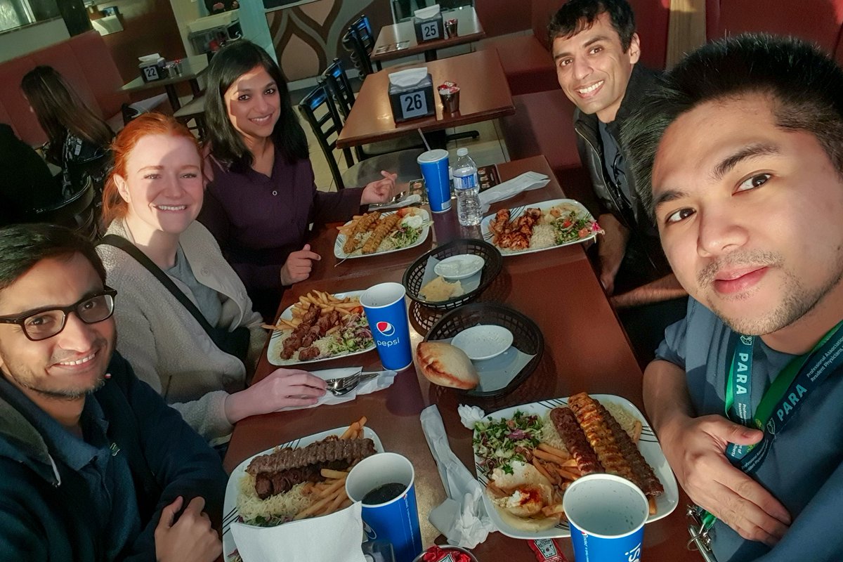 brainattackmd's tweet photo. The ⭐️⭐️⭐️ have aligned for the @EdmontonStroke #StrokeFellows 🧠💉 to have a catch-up dinner together. A lot of things to celebrate and be grateful for! Blessed to have such amazing colleagues! https://t.co/ryx2Uyp4qo