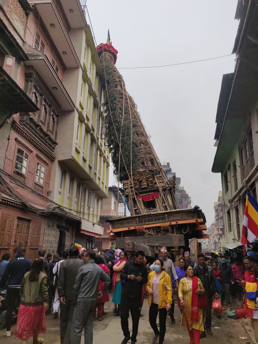 amish973's tweet photo. The red god's chariot didn't seem to get a quality control check this time it seems. As crooked as a Nepali politician!
#bungadyah https://t.co/E7rl40HyYt