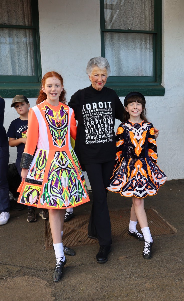 Kiaoramerino's tweet photo. Family weekend Koroit Irish Festival. Included Geraldine O'Shea Ryan school, seen on ABC 'Backroads" she teaches across Victoria in her nineties. Regional towns doing the work, having fun and keeping culture strong. #goodgenetics #irishdance #kiaoramerino #greatgrandmother https://t.co/ag3v0n8KeQ