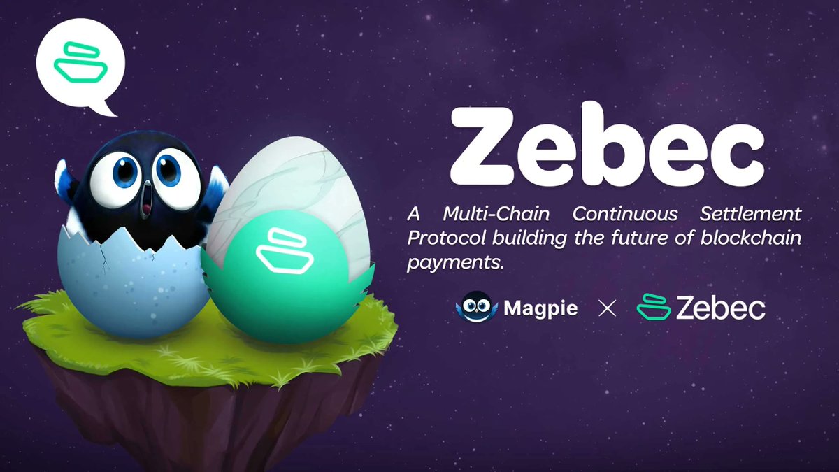 Participate in the new Marketing Campaign with <a href="/magpiexyz_io/">Magpie</a> and <a href="/Zebec_HQ/">Zebec Network</a>.🔥

Zebec's payment system leverages Defi to facilitate real-time and continuous streams of payments 🤯 

🎁$100 Prizepool 
🍀 25 Lucky Winners

#Mint⬇️
app.questn.com/quest/76581476…