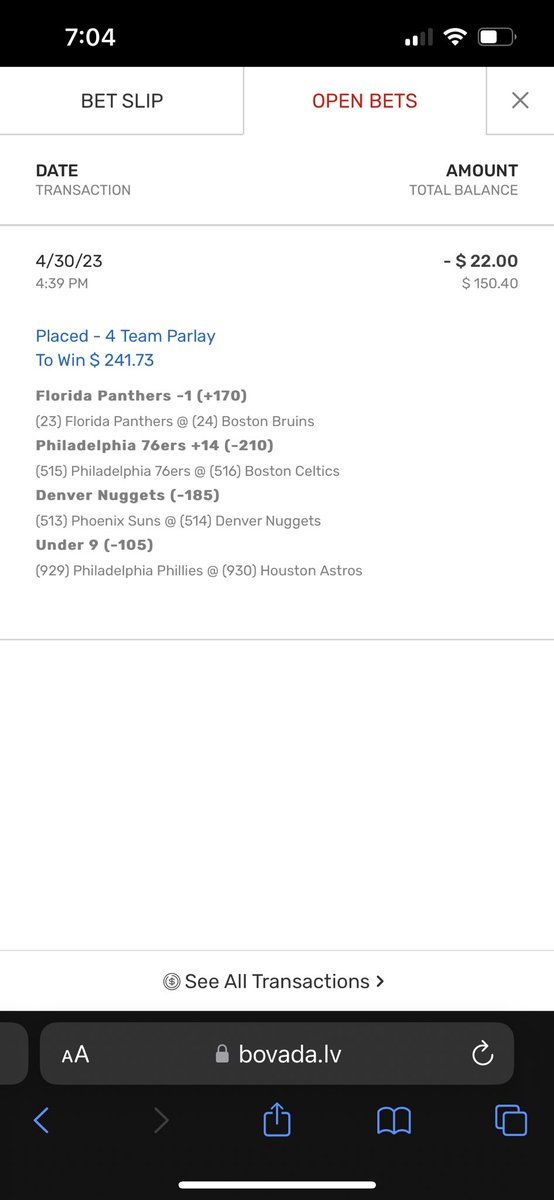 Lk_rich662's tweet photo. @Sports_Oracle1 @NHL @NHLBruins @FlaPanthers I had a feeling they was gone rob Boston  so I did a light bet https://t.co/9B70zoZmxi