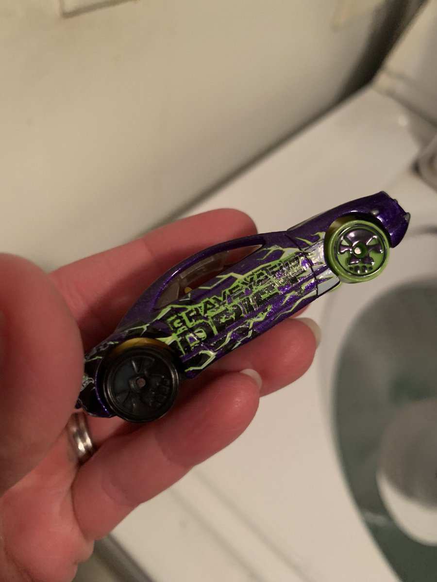 Said high school junior* inexplicably left a Hot Wheels car in his jeans pocket. I kept hearing this awful noise from the dryer. Mystery solved. (*Yeah, I don’t know why he has a Hot Wheels car in his pocket at his age either.)
