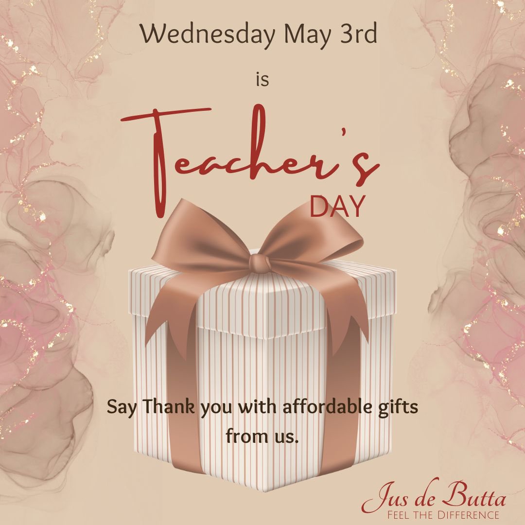 jusdebutta's tweet photo. Just a few days to go before we celebrate #teachersday2023.  Don’t forget to say thank you for all #theirhardwork with a gift from #jusdebutta. #teachersareamazing❤️ https://t.co/cdxcTv99hY