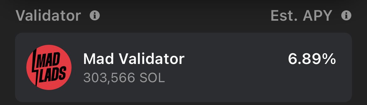 More than 300kSOL stake on Mad Validator.