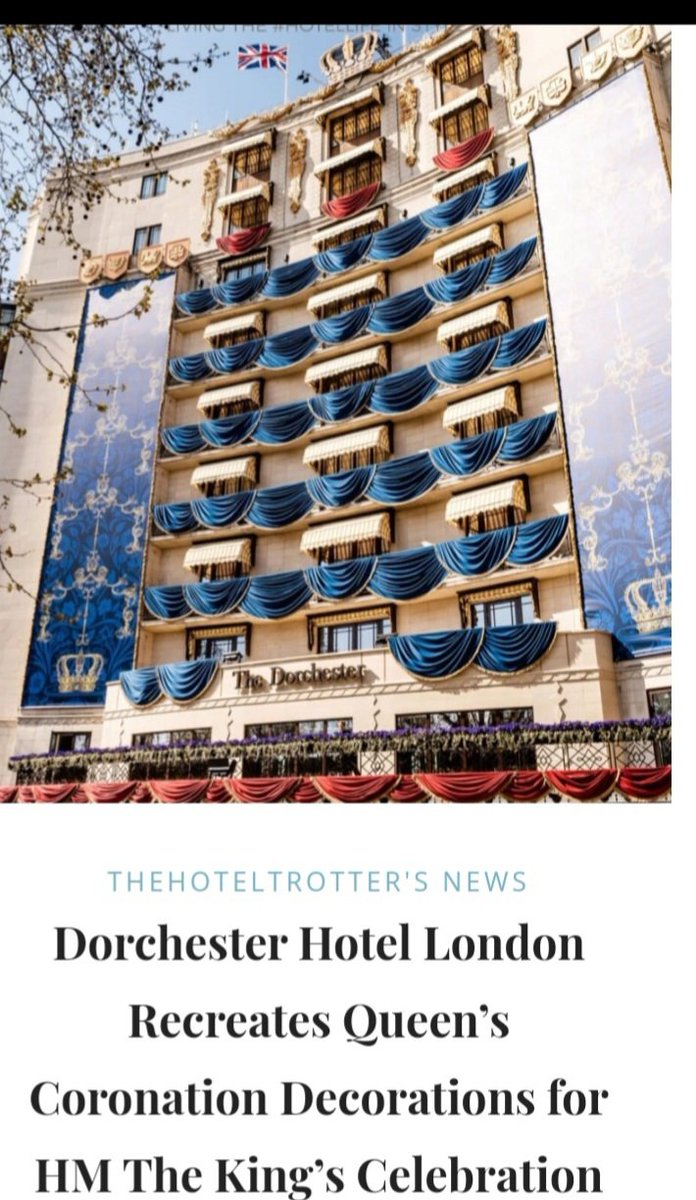 How wonderful @TheDorchester is recreating the queen's CORNATION King Charles ❤️