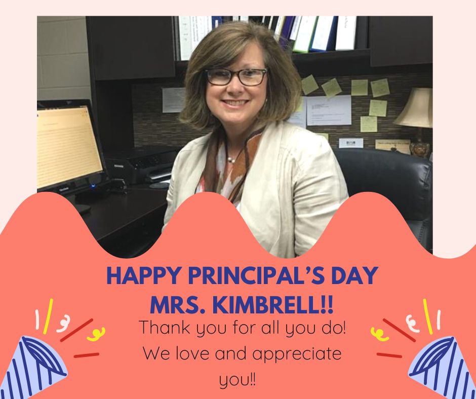 Happy National Principal’s Day tomorrow, Mrs. Kimbrell!! HJHS has the best of the best!! We appreciate you!! #hjhstigersroar  #risetothechallenge