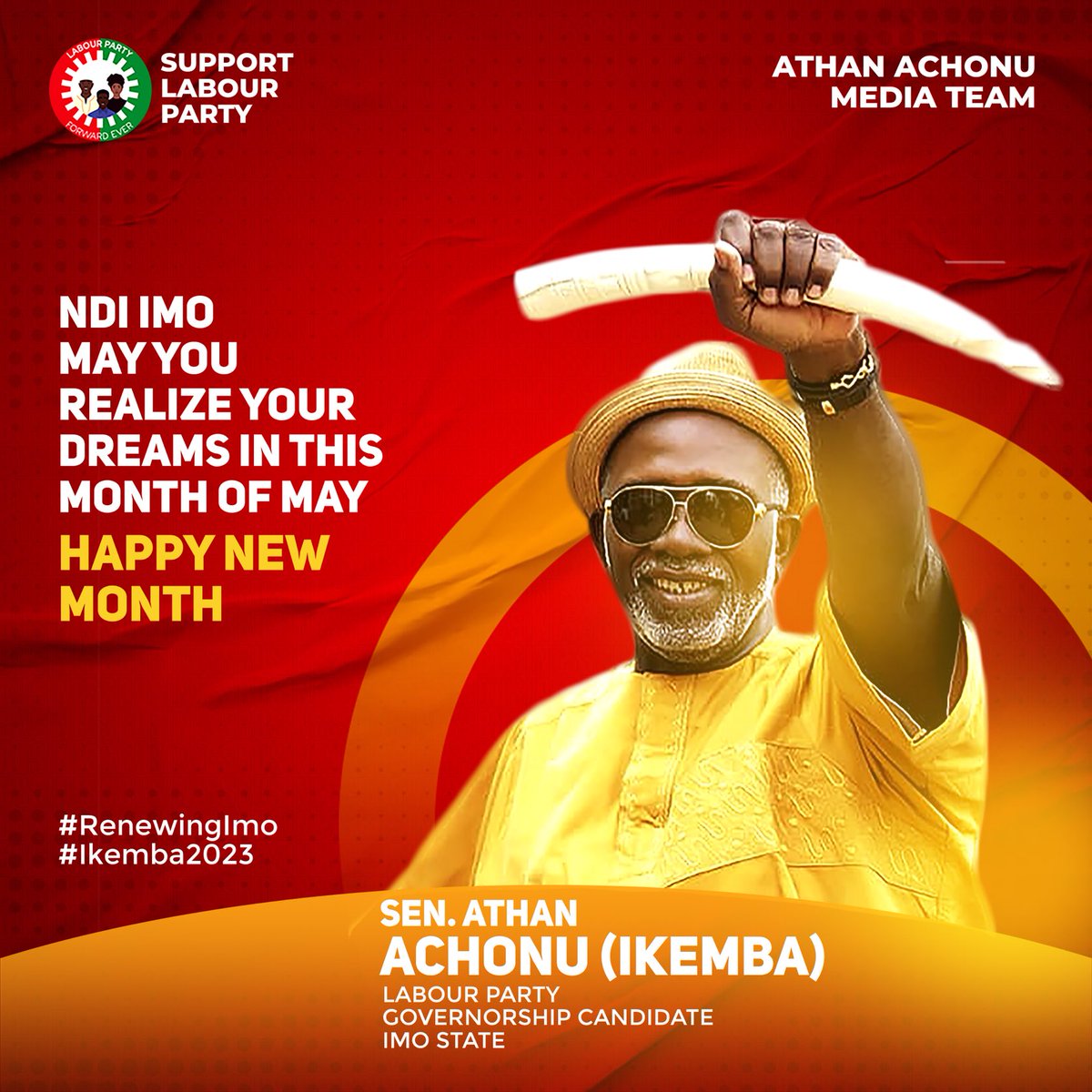SenAchonu's tweet photo. Happy New Month Ndi Imo Nwem. 
May you realize your dreams in this month of May. 

#AthanAchonumediateam https://t.co/YHmx2xSStZ
